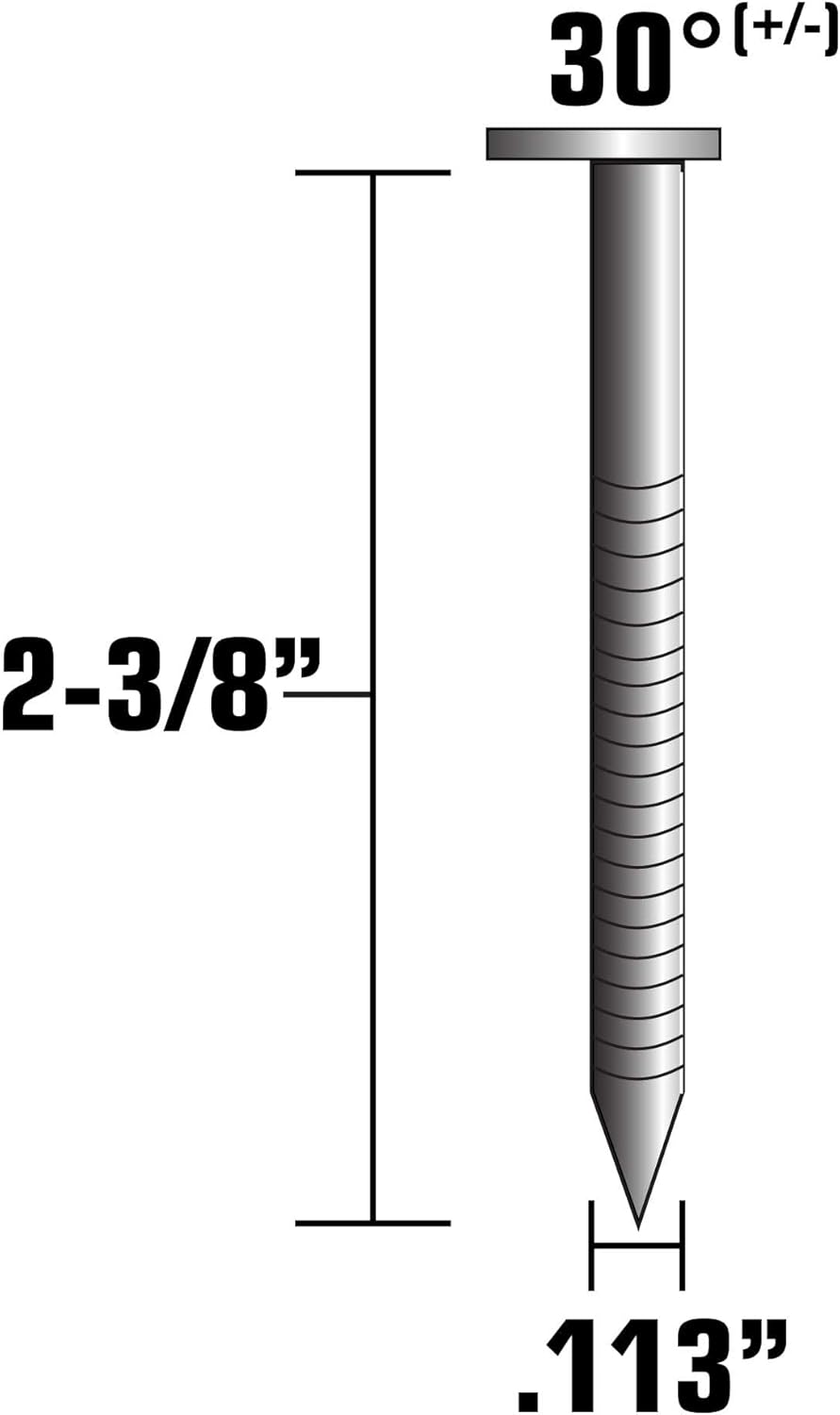 Metabo HPT 15203MHPT 2-3/8" x 0.113 Bright Ring Shank Round Head Offset Paper Nails | 2000 Count