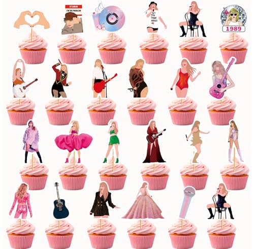 24pcs Popular Happy Birthday Cupcake Toppers In My Birthday Era Cupcake Toppers Super Star Party Cake Decorations In My Era Decorations For Party