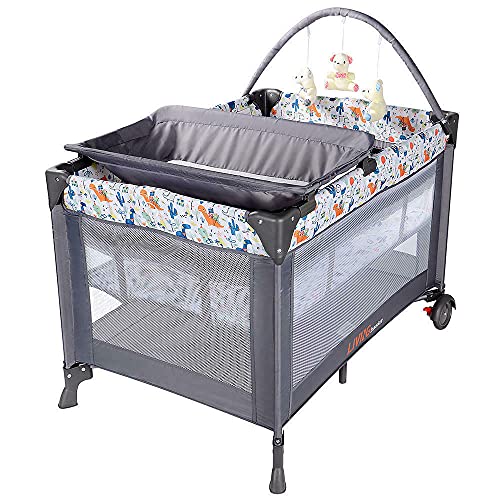 LIVINGbasics Portable Baby Playard and Changing Table, Foldable Playard Suitable for Home/Travel/Outdoor