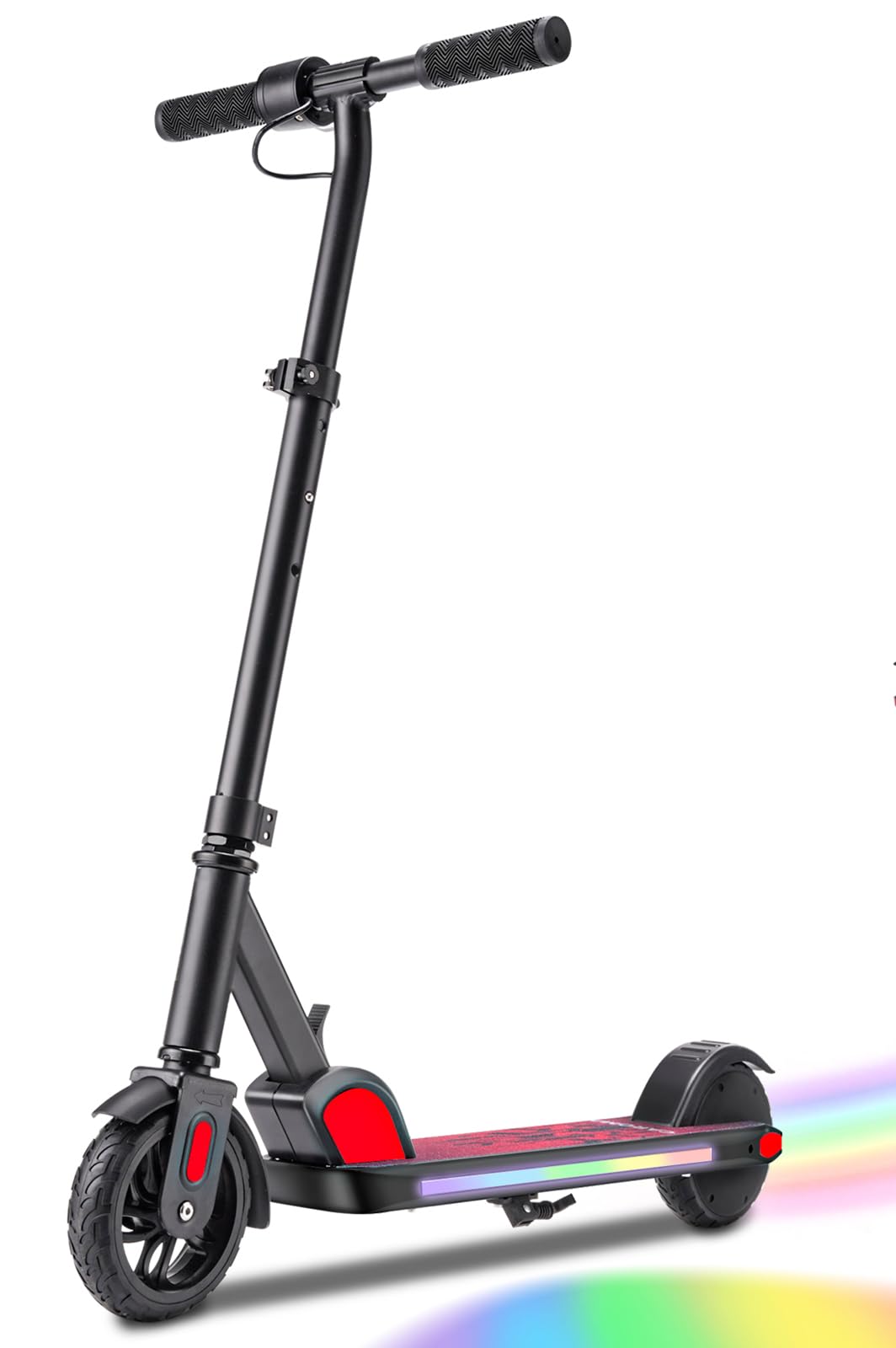 Caroma Patinete eléctrico para niños de 6 a 12 años, Motor de 150 W | 16 km/h, 12 km de alcance E Scooter, Scooter E plegable con luces coloridas y pantalla LED, velocidad y altura ajustables