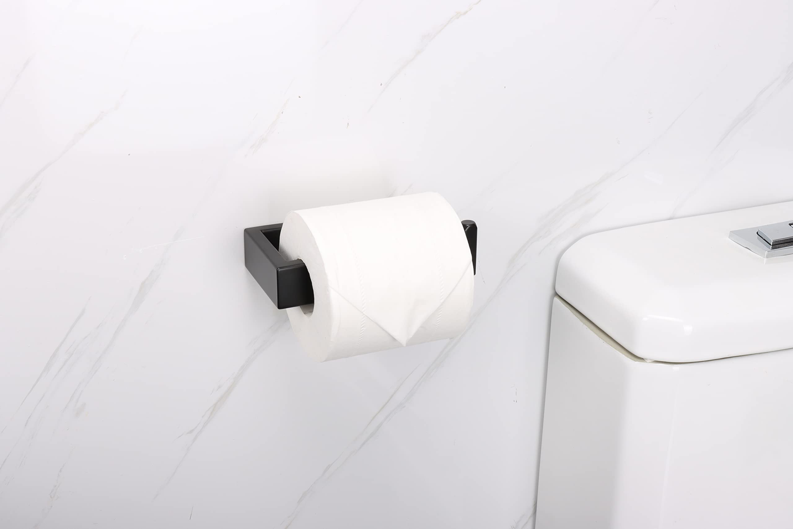 TocTen Toilet Paper Holder-Bathroom Tissue Holder Fit Big Roll Paper, Toilet Paper Roll Holder Wall Mounted Made of Thicken 304 Stainless Steel, Suitable for Bathroom, Kitchen, Office (5.9 in, Black) — Amazon image 2
