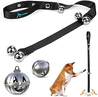 PuppyDoggy Dog Doorbells for Potty Training with 7 Bells 3 Adjustable Buttons and Holiday Bells Halloween Christmas for Dog Training Housebreaking (1 Pack, Black)