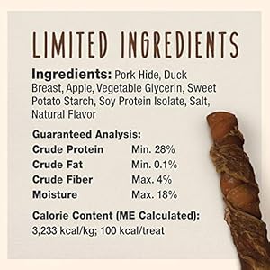 Cadet Gourmet Triple Chews Pork Hide, Apple, & Duck Dog Treats - Healthy Dog Treats for Small & Large Dogs - Inspected & Tested in USA (6 Count) Cadet Gourmet Triple Chews Pork Hide, Apple, & Duck Dog Treats – Healthy Dog Treats for Small & Large Dogs – Inspected & Tested in USA (6 Count)