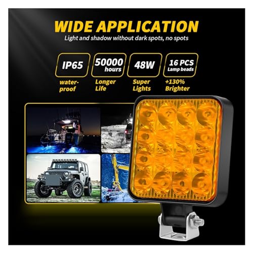 Foco LED para tractor y camión con luz de trabajo de 48W 12V 2