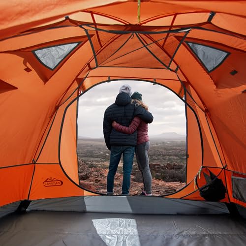 Image of 2-3 Person Backpacking Tent with Double Door 2 Vestibule, Waterproof Windproof Lightweight Easy Set Up 3 Season 2 Man Two Person Tent for Camping, Hiking, Motorcycle, Mountaineering with UPF 50+