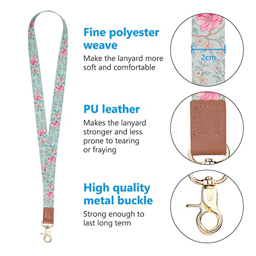 Vicloon Lanyard mit Metall Ring und Hohe Qualität Leder, für Schlüssel, Mobile Handys Telefon, Charms