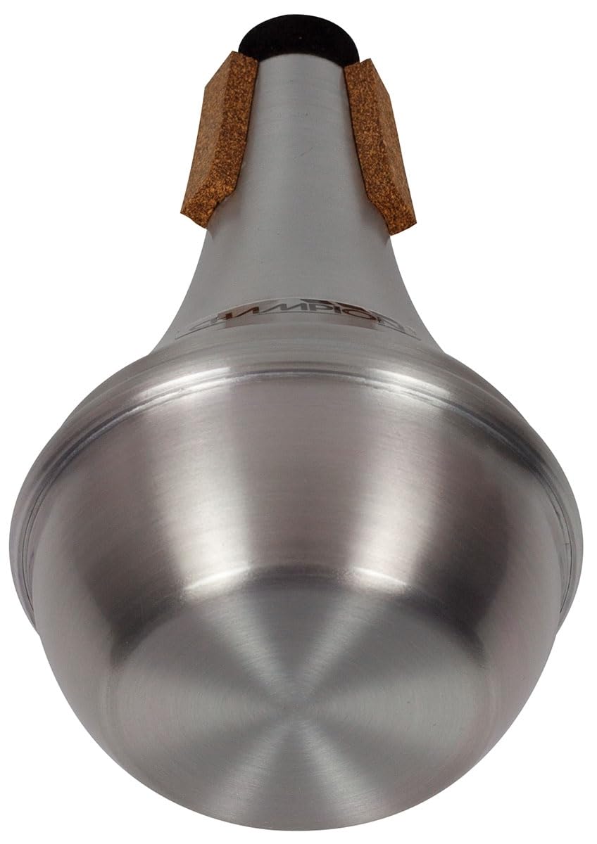 CHAMPION Music Premium Trupmet Straight Mute Cup with Cork Surround and Protective Felt Band - Black/Aluminum/Cork - Image 2