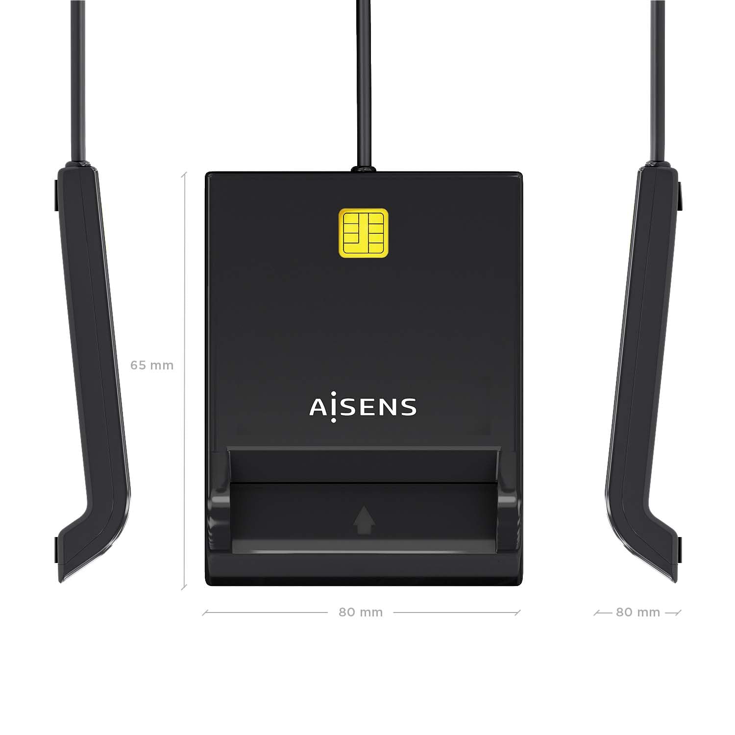 AISENS - ASCR-SN06-BK - Lector De Tarjeta Inteligente Dni, Negro