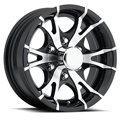 16 x 6 Viper T07 Black Machined Trailer Wheel 6 Lug, 3,200 lb Capacity