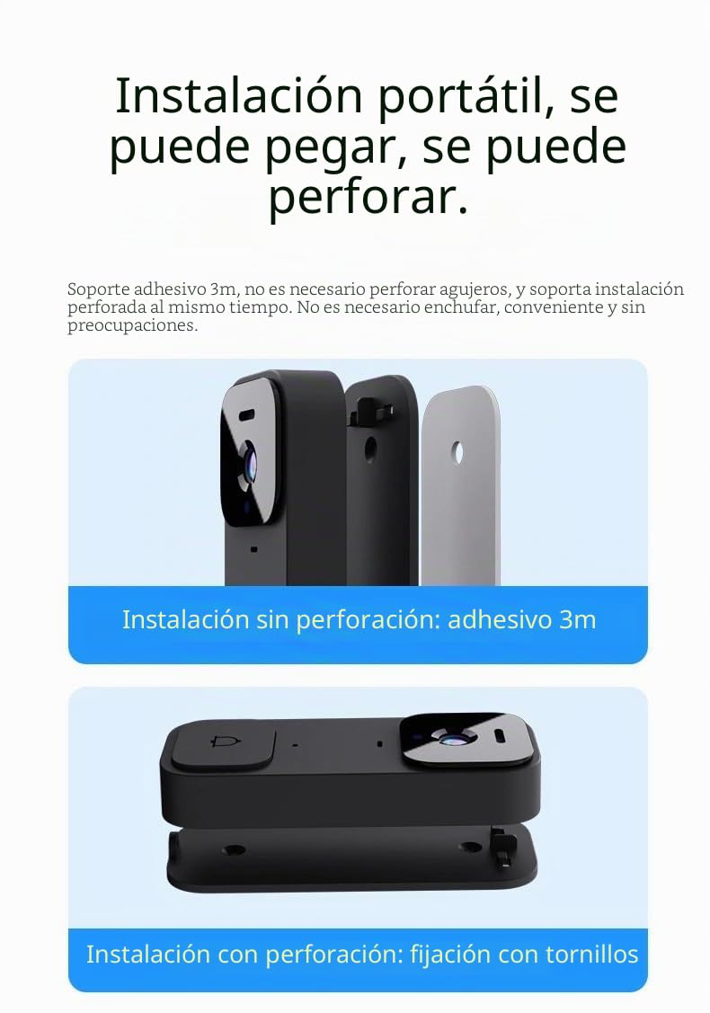 X7 Timbre de Video Inteligente para Uso Doméstico con Pantalla de Visualización, Intercomunicador Inalámbrico y Vigilancia de Video de Alta Definición