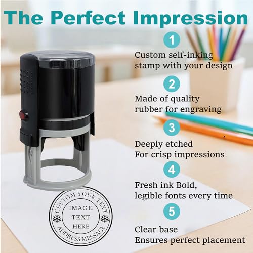Multi-Size Custom Stamps Self Inking Personalized Logo Name Image Return Address Rubber Stamps for Office Business Personal Use(Rectangle-0.5x1.5inch)