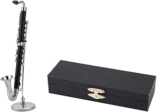 Clarinet Instrument,Bass Clarinet Model, Collections Attractive Delicated Mini Musical Instruments Display, Ornaments, for Friends Music Lover