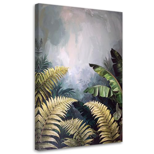 Tableau feuilles de fougères vertes Feeby 20x30 cm pour décoration murale salon
