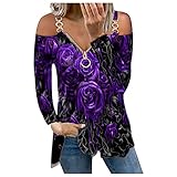 Godom T-Shirt Damen Langarmshirt Rundhals Tops Casual Lässiger Hoodie-Pullover für Damen, bedrucktes Sweatshirt mit Langen Ärmeln & Damen Meine Rechnung Anzeigen Mein Konto Meine Bestellungen Aktuell