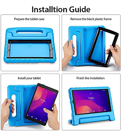 Ltrop Alcatel Joy Tab 2 Case, Kids Case For Alcatel Joy Tab 2 8 Inch 2020 (Model 9032Z), Joy Tab 2 Case,Shockproof Convertible Handle Stand Cover Case For Metro T-Mobile Alcatel Joy 2 Tablet 8”, Blue #TOP7