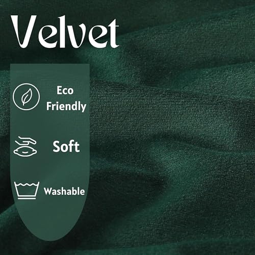 Image of Cushion Covers Velvet Set of 3, 16 inch x 16 inch (Green)