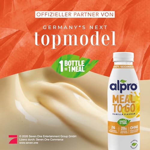 Alpro Meal To Go Vanillegeschmack – Proteinreiche Trinkmahlzeit – 6 x 500 ml