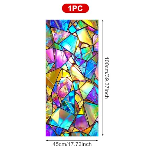 Película decorativa de ventana vidriera BlissYard 17.7 x 39.3 pulg miniatura 3