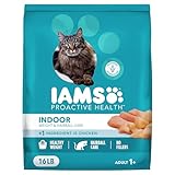 IAMS Proactive Health Indoor Weight Control & Hairball Care Adult Dry Cat Food, Chicken & Turkey Recipe, 16 lb. Bag