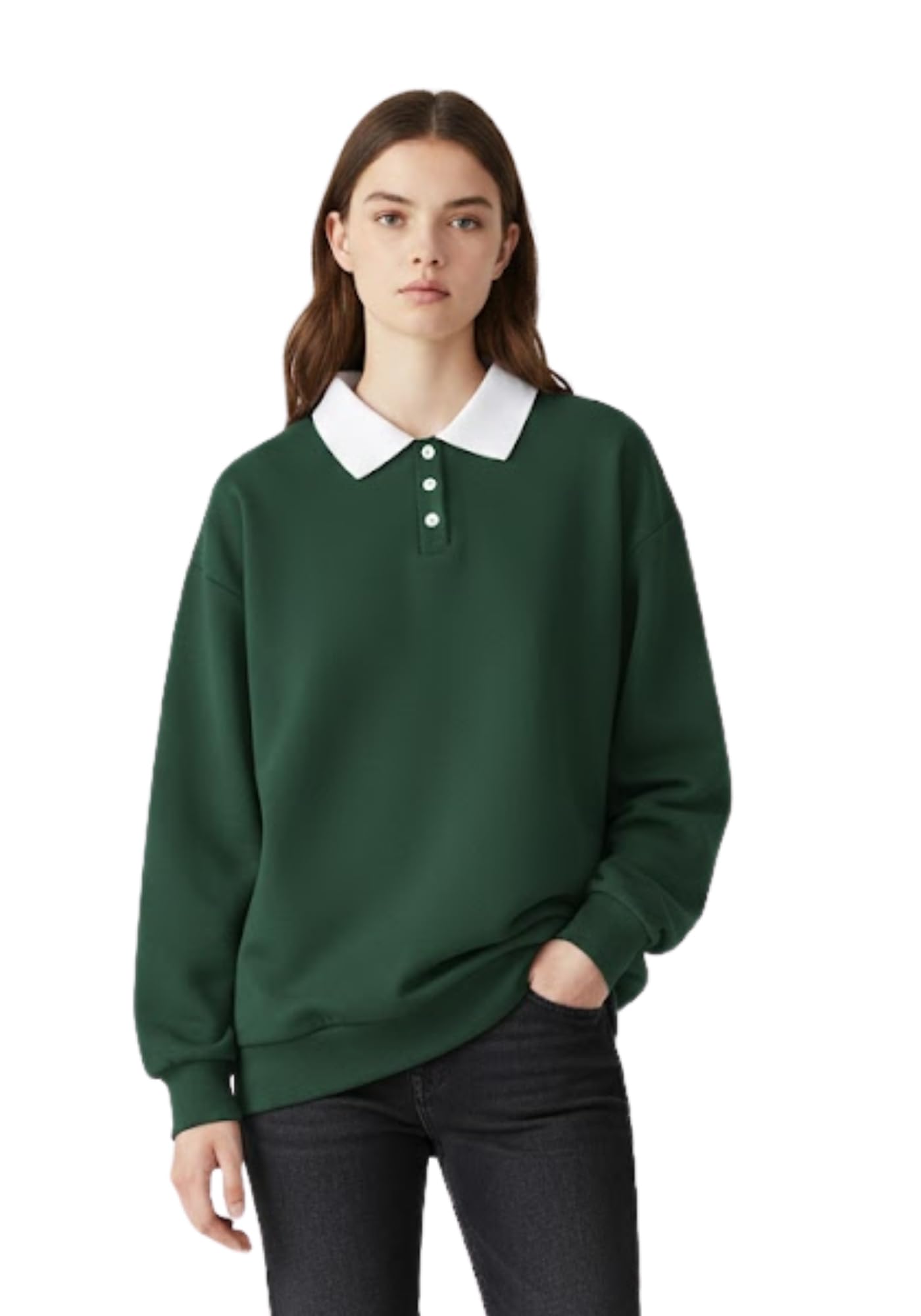 shaira fashion Women's Casual Oversized Casual Relaxed Fit Collar Long Sleeve Sweatshirt I Warm Hoodie for Girls, Travel & Winter Wear-picture-18