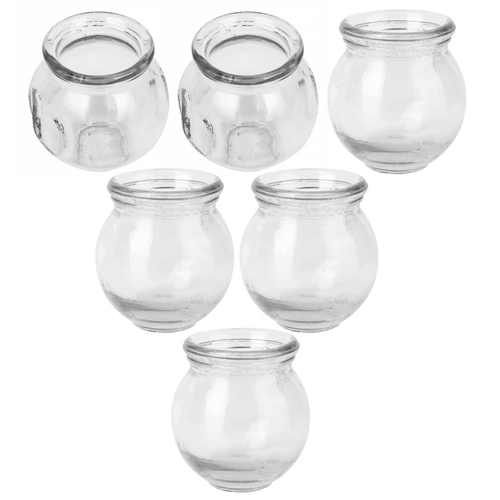FOMIYES 6Pcs Glass Cupping Chinese Body Massage Tool Back Massage Cupping Facial Cupping Muscle Tissue Cup air Suction Massage Cups Anti Cupping Suction Massage Jars China Vacuum