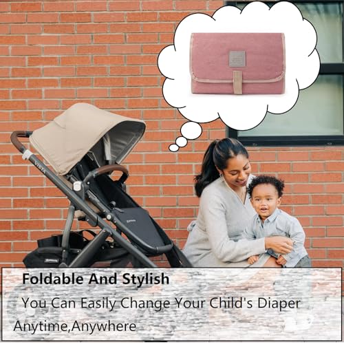 Portable Foldable Nappy Changing Pad - Waterproof Travel Changing Mat for Newborns & Infants, Pink - Image 6