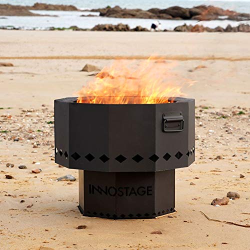 21" Smokeless Fire Pit Patented With Portable Carrying Storage Bag Outdoor Living, Low Smoke Firepit Wood Pellet Burning Spark, Outside Backyard Bonfire, Fireplace, Camping Grill Cooking On Beach - L #TOP5