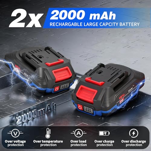 Mini Chainsaw 8 inch Cordless - Upgraded Handheld Electric Chainsaw with 2 Pack Batteries and Charger, Electric Power Chain Saw with Oiler, Garden Tools for Tree Trimming Wood Cutting - Image 3