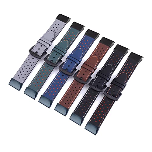 Correa de cuero de 26 mm para Garmin Fenix 7X pulsera de repuesto color ágata 6