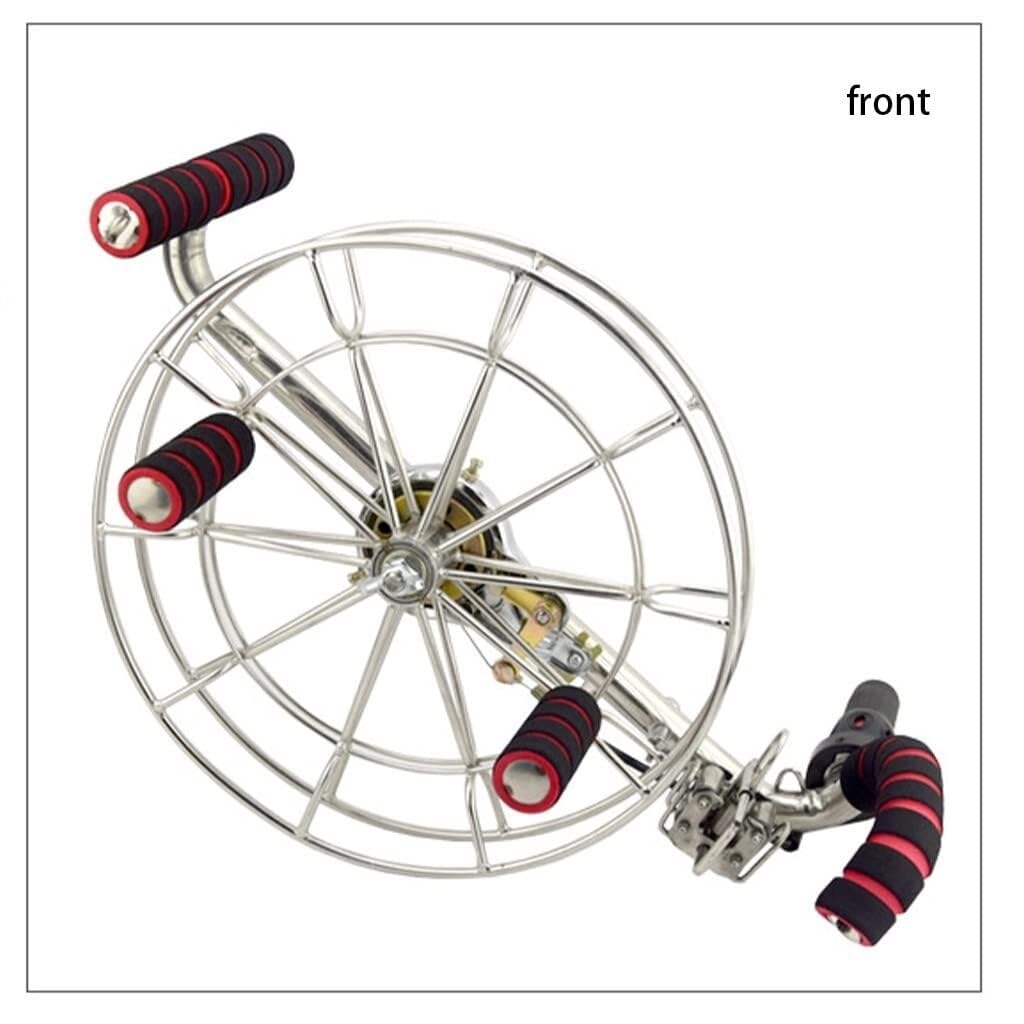 Bobinador de cometa de acero inoxidable plateado 28 cm para adultos