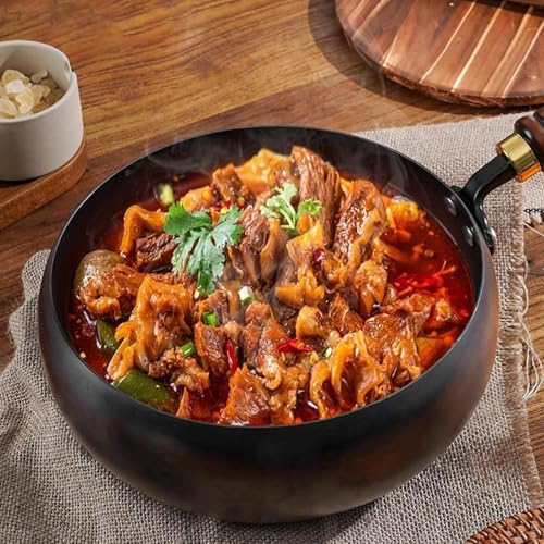 Casserole en fer traditionnelle forgée main avec poignée isolante