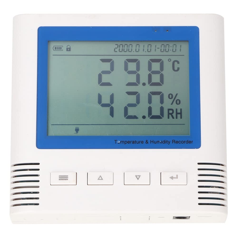 Registrador de Temperatura y Humedad Pantalla LCD Grande con Conexión USB para Monitoreo del Hogar y la Oficina