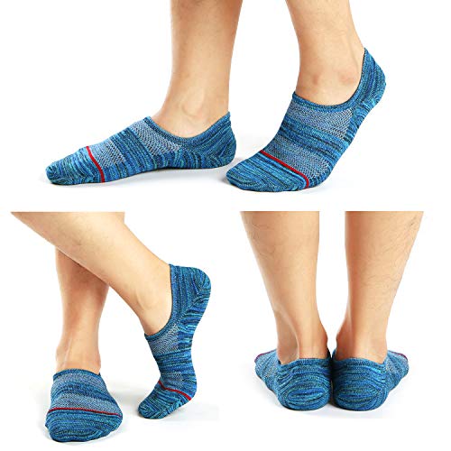 Mens No Show Socks Low Cut Casual Invisible No See Athletic Cotton Sock Non-slide 6 Pairs Size M/L3