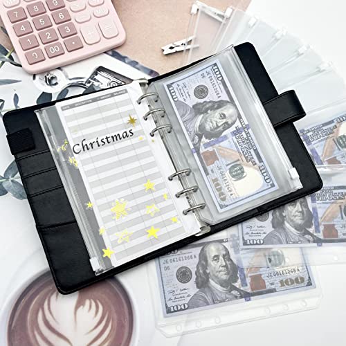 Domuuh Budget Binder With Zipper Envelopes & Expense Budget Sheets,Money Binder With Cash Envelopes For Budgeting And Saving Money, Money Organizer For Cash (Black) #TOP3