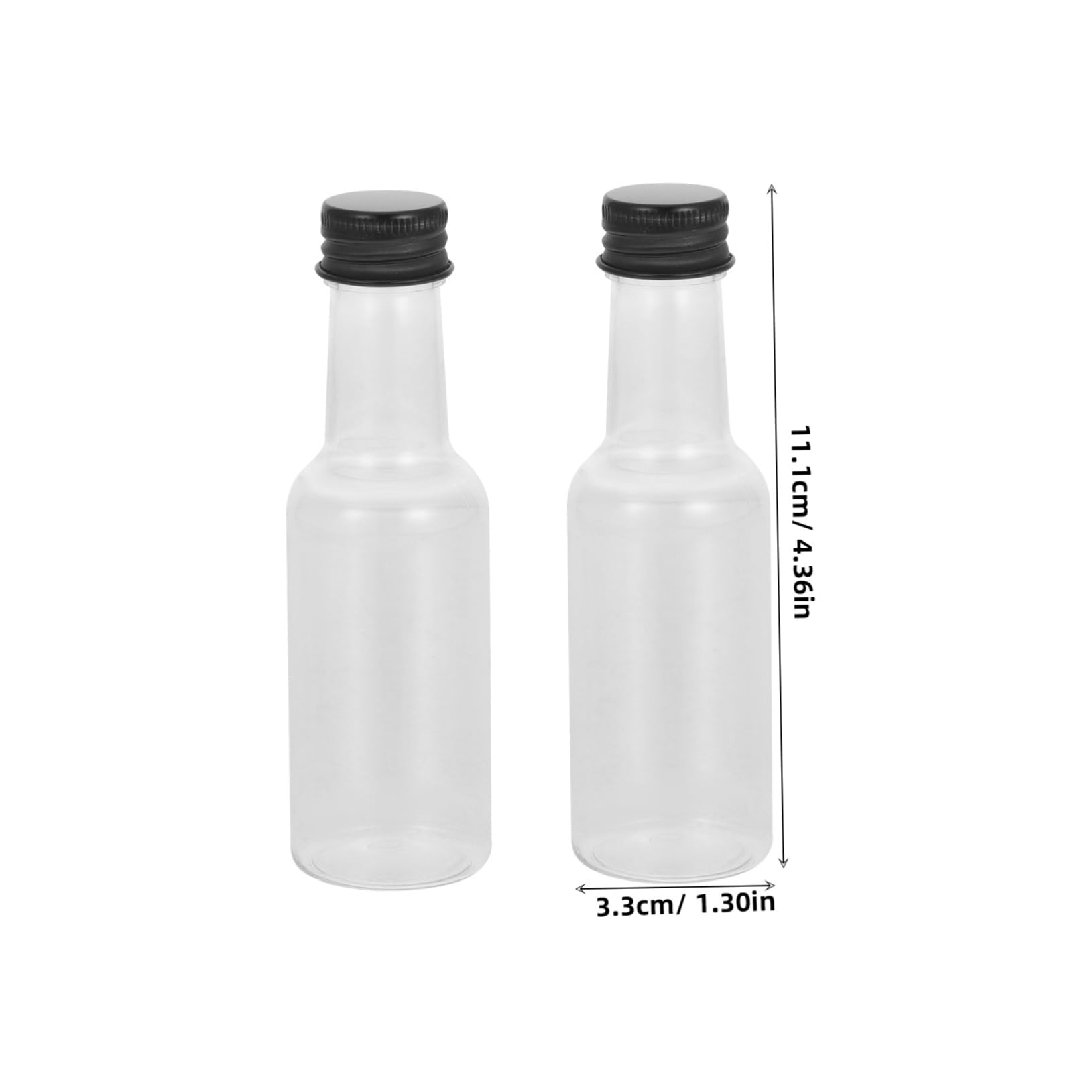 Cabilock 24pcs Mini Liquor Bottles with Aluminum Caps Portable Empty Plastic Drink Containers for Creative Beverages at Weddings and Parties