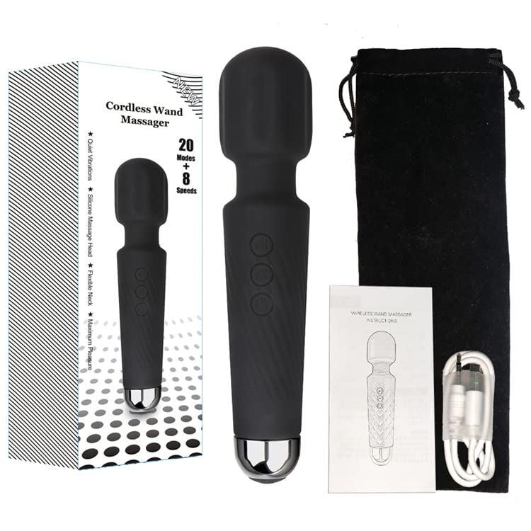 Image of New Vibrator Wand Massager for Full Body - Men & Women - for Back & Neck Massage - Muscle Tension Relief, Recovery & Soreness - Silicone - Rechargeable - Travel Bag Included (Light Blue)
