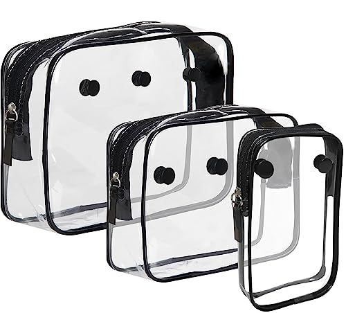3 Packs Clear Inner Bags for Bogg Bag Rubber Beach Tote Bag, Zippered Insert Bag with holes, Suitable for travel holiday beach must have (black)