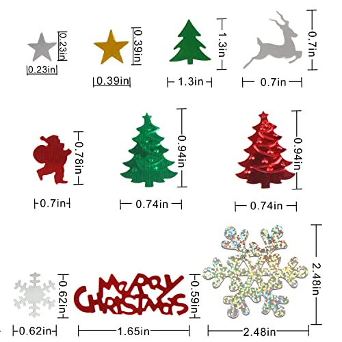 Image of FOIMAS 7200pcs Christmas Confetti,Snowflake Santa Claus Metallic Foil Sequins Glitter Table Scatters for Party Decoration