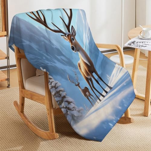 Couverture élan polaire confortable flannel douceur maison - 5