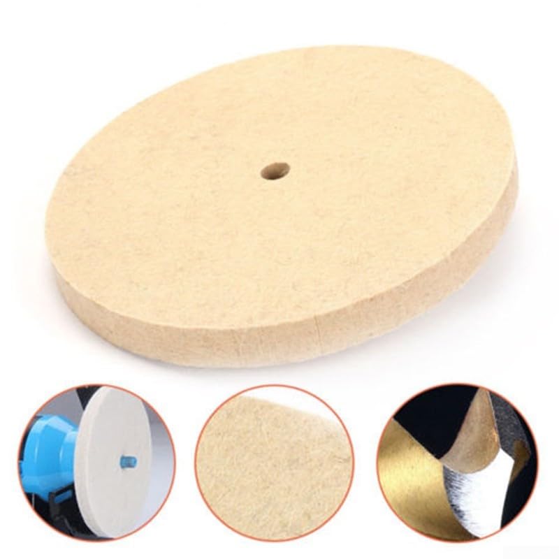 8 Inch Round Wool Felt Polishing Buffing Wheel, Disc Wheel Pad Wool Polishing Wheel Disc for Metal Furniture Car Marble