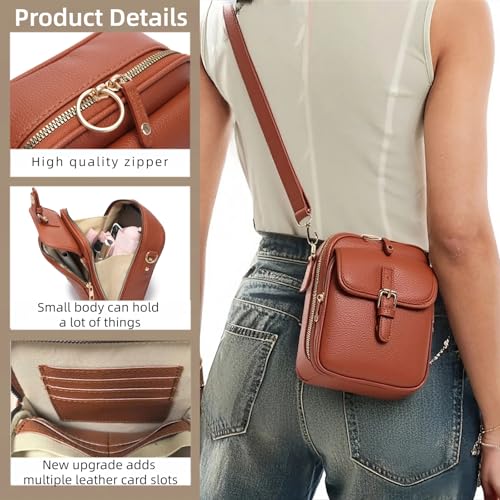 Collaboraten1 Crossbody Leather Bags for Women Anti-Theft Vintage Cross Body Shoulder Purse with Card Slots3