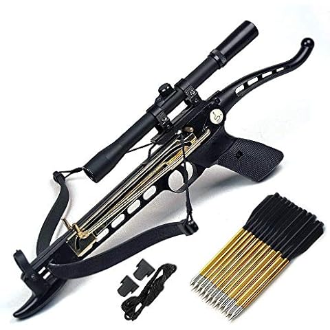 Ace Martial Arts Supply Cobra System Self Cocking Pistol Tactical Crossbow, 80-Pound (Scope with 39 Arrows and 2 Strings) Cover