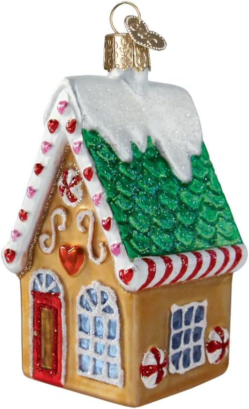 Old World Christmas Cookie Cottage Glass Blown Ornament for Christmas Tree, Handcrafted Holiday Decoration, Cottage Collection