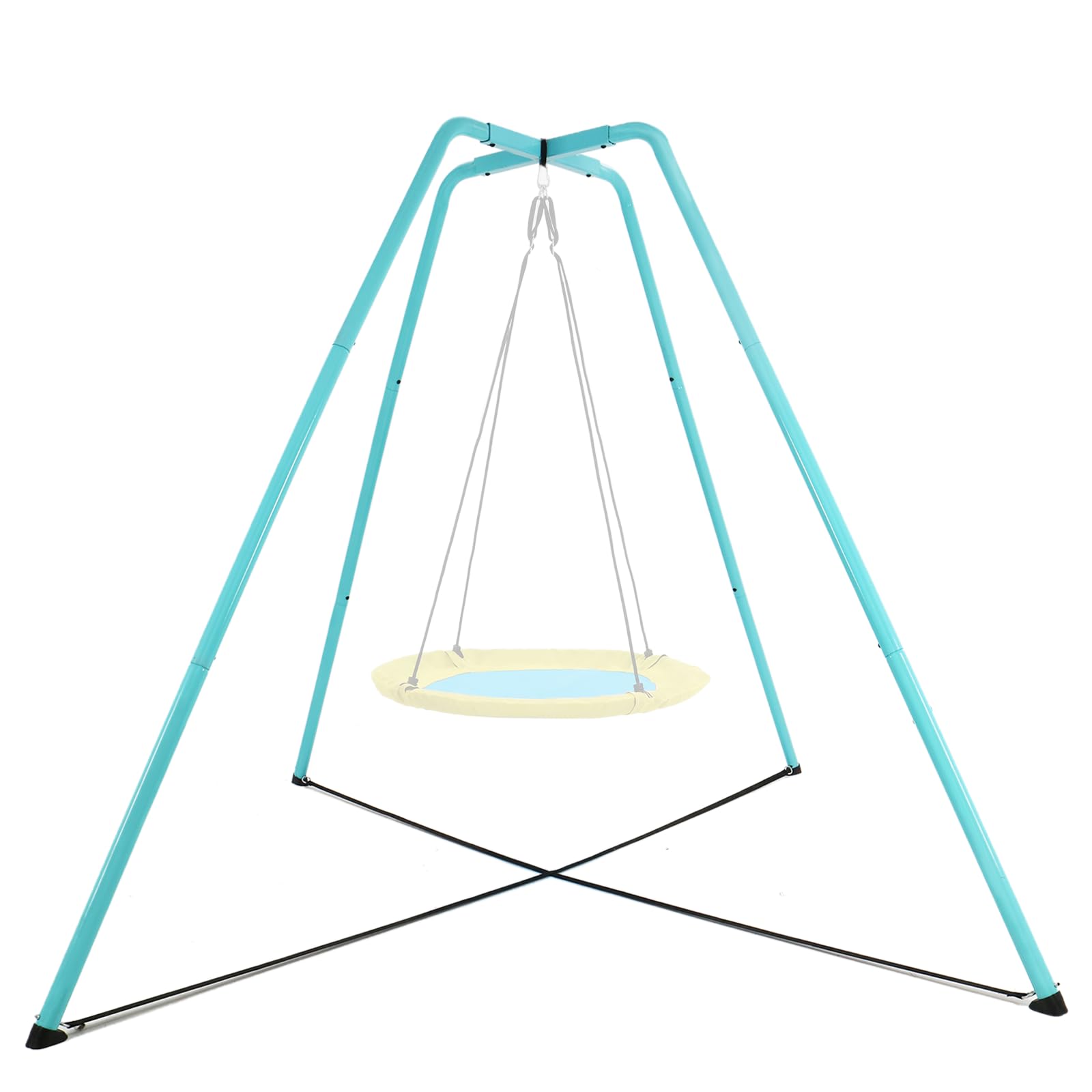 Struttura per altalena a forma di A, in metallo, per altalena a nido d'ape 220 x 220 x 200 cm, portata 200 kg, blu