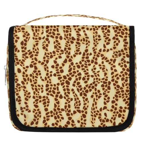 Neceser de viaje con estampado de jirafa de animales para mujeres, hombres, niñas, niños, maquillaje, cosméticos, bolsa de aseo colgante, organizador de artículos de tocador, color, 4.5 L, Organizador