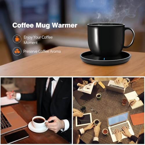 Image of Lesipee Coffee Mug Warmer with Auto Sensor, Smart Coffee Cup Warmer for Desk, Electric Beverage Warmer Plate, Coffee Warmer Auto Shut Off, Candle Warmer for Office Home for Friends