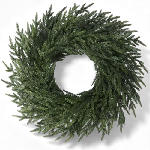 26" Christmas Norfolk Pine Wreath for Front Door (1, Wreath)