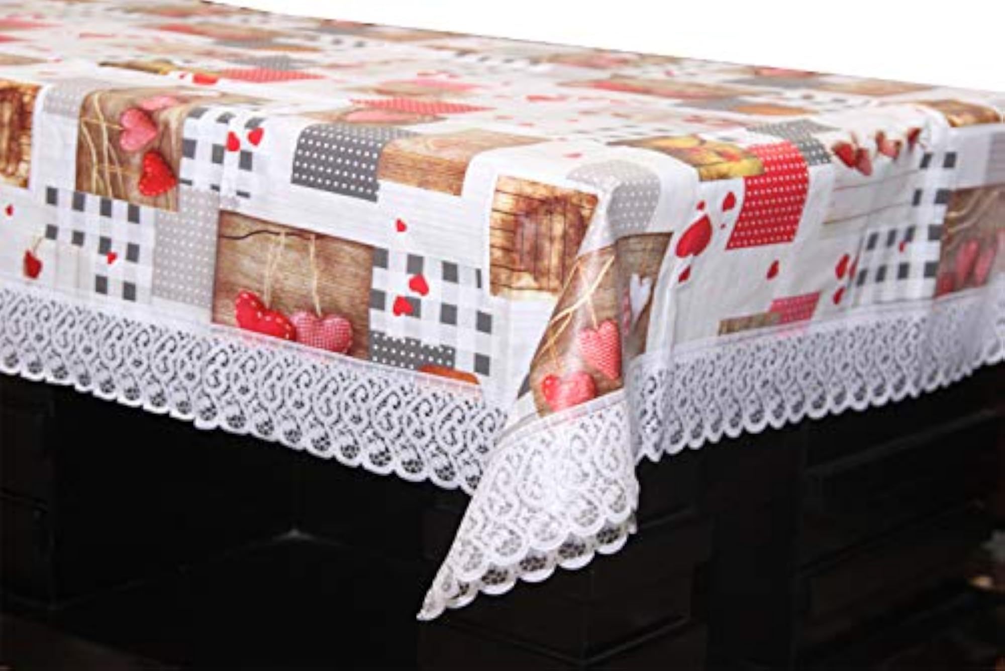 Checkered PVC Table Cover for 4 Seater, 152x102x1 CM