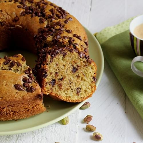 Ciambellone al pistacchio con gocce di cioccolato, semplice