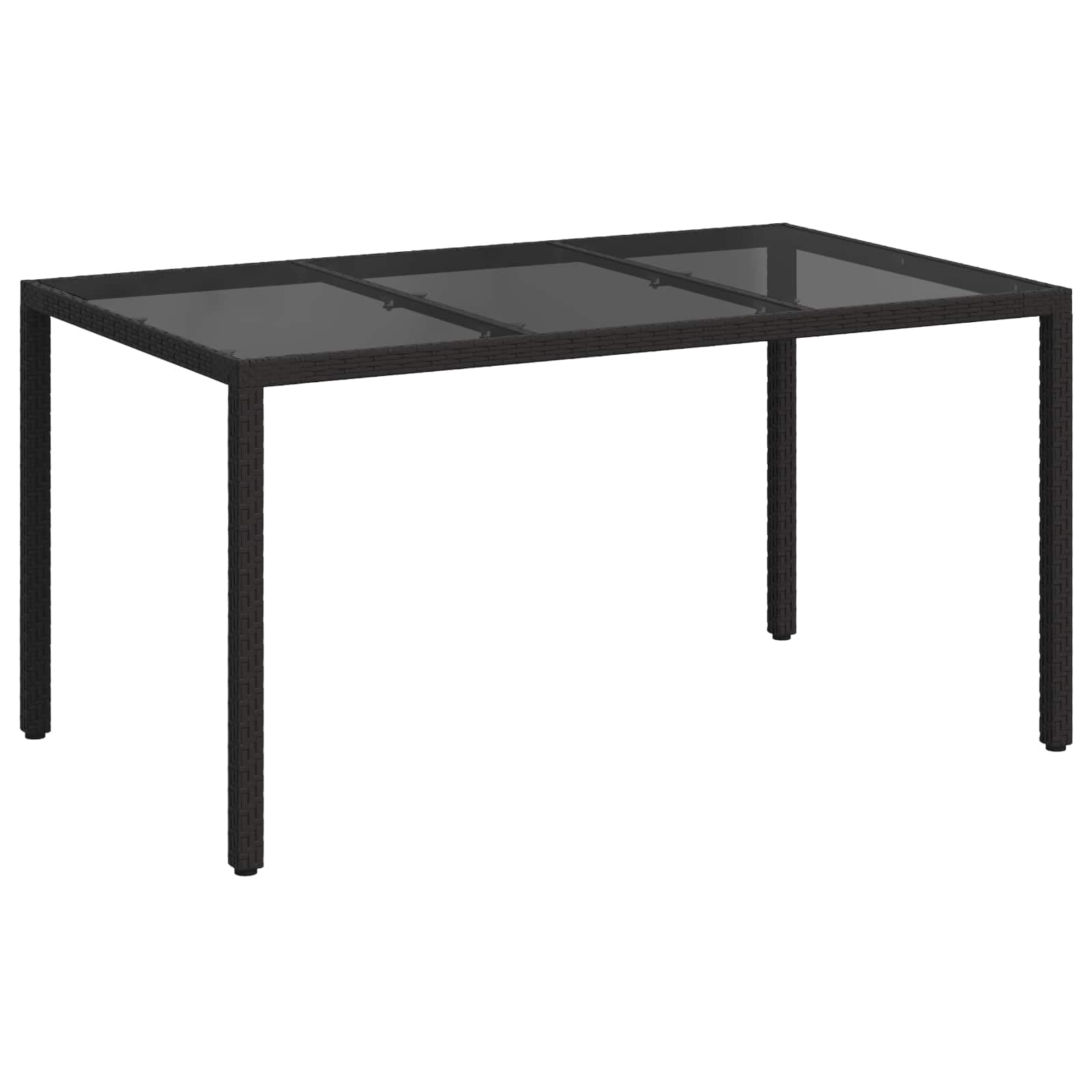vidaXL Garden Table Black 150 x 90 x 75 cm Poly Rattan